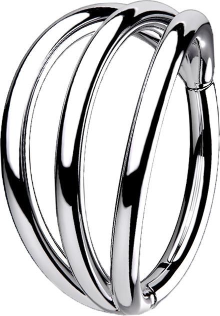 Actual product image Hollywood Body Jewelry Micro segment ring foldable silver three rings (Titanium G23, without brass)