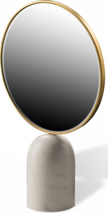 Actual product image Pols Potten Round marble standing mirror 34 cm - Beige (Ø 34 cm)