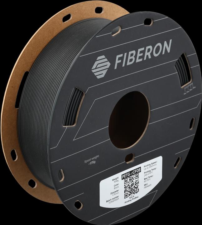 Produktbild Polymaker Fiberon™ PETG-rCF08 (PETG, 1.75 mm, 500 g, Schwarz)