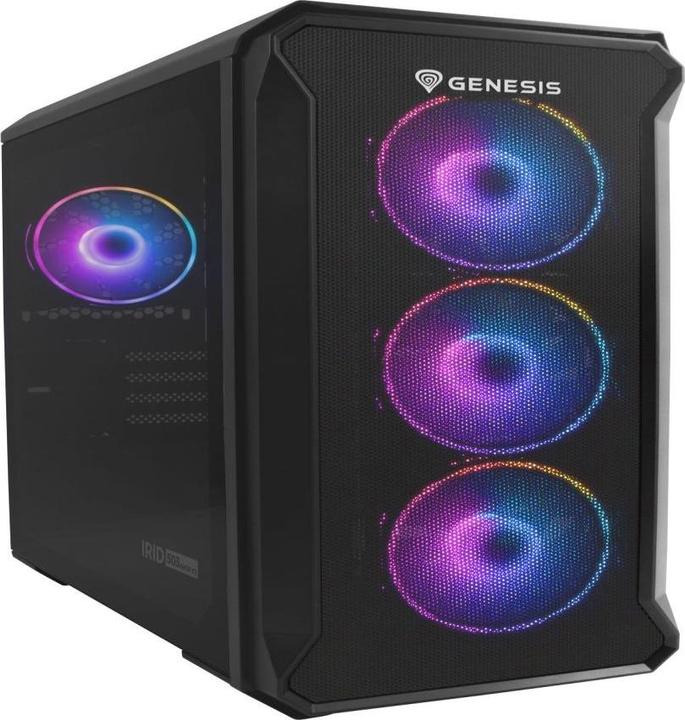 Actual product image Genesis IRID 503 ARGB PC case, Micro Tower, 2xUSB 2.0, 2x jack, 1xUSB 3.0, black (Mini-ITX)