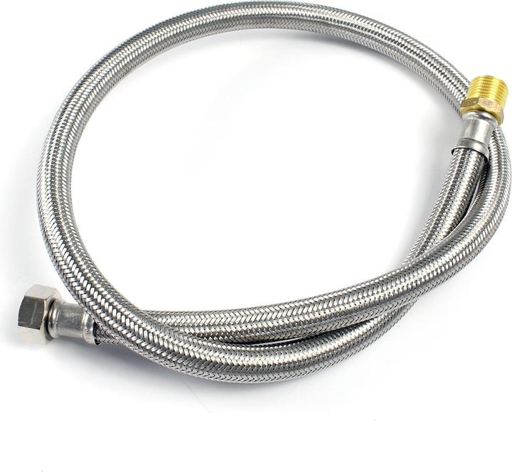 Image du produit XPOtool Tuyau blindé flexible 1000mm DN13 F. mâle 1/2" (20,95mm) Écrou 1/2" (18,64mm) Acier fin EP