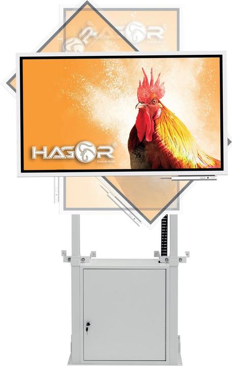 Image du produit Hagor Wall Lift Pro Light III Flip, 45 kg, 139,7 cm (55"), Réglage de la hauteur, Gris