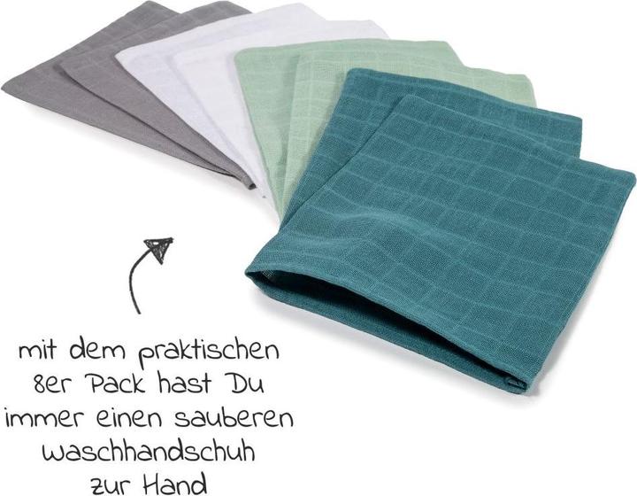 Produktbild Makian Baby-Waschlappen & Waschhandschuhe Mull-Waschhandschuh 8er Pack 15 x 20 cm - Patina /