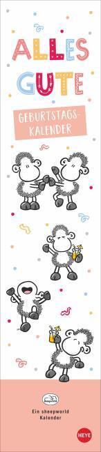 Produktbild sheepworld Geburtstagskalender Langplaner (11 x 49 cm, Harter Einband, Deutsch)
