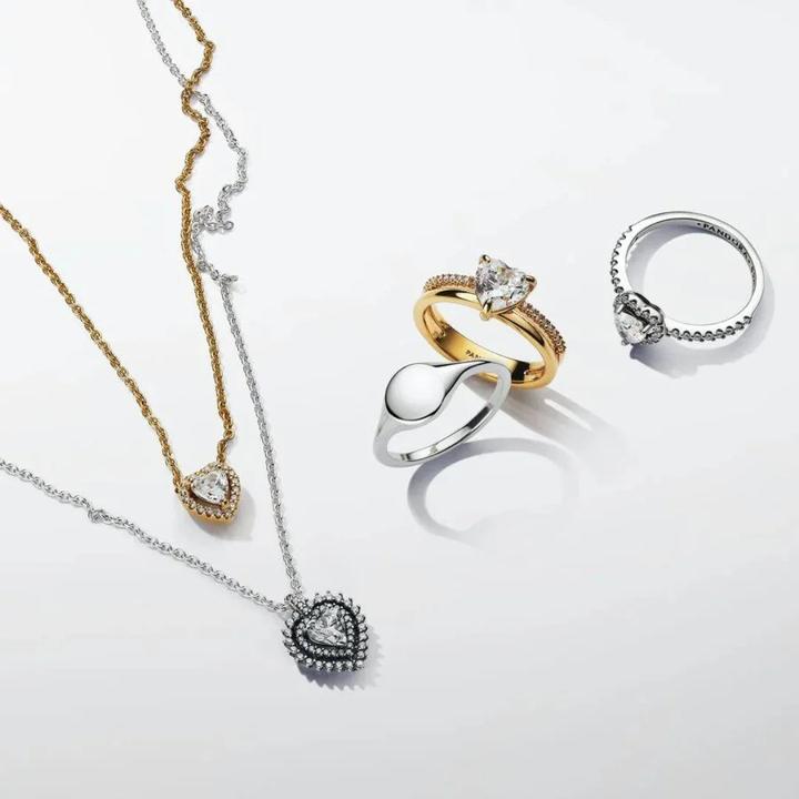Image du produit Pandora Anneau double bande coeur (54)