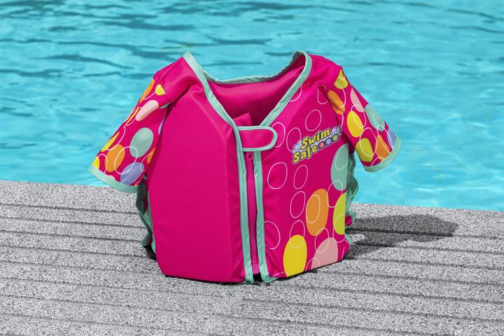 Actual product image Bestway Swim Safe ABC Svømme Traeningsvest UPF 50+ w/aermer, Skum 11-30 kg Grøn (One size, 11 - 30 kg)