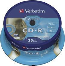Produktbild Verbatim CD-R, 52x, 700MB, Lightscribe, 25er Spindel (25 x)