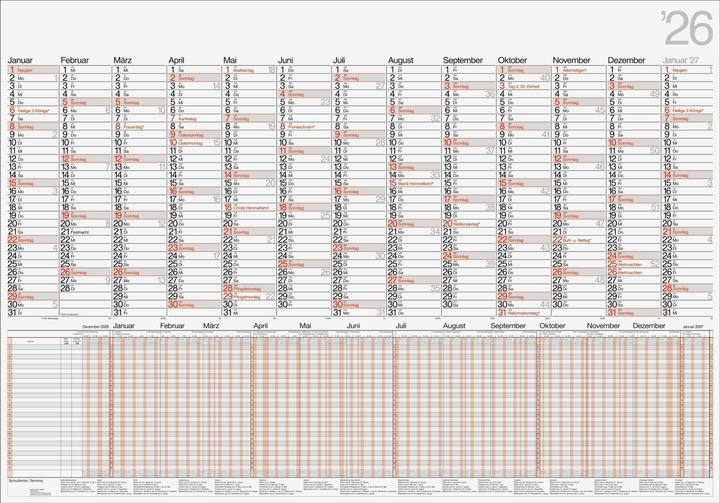 Produktbild rido/id 7033710006 | Plakatkalender Mod. Kombi 2026 | 980685 mm (Deutsch)