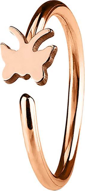 Actual product image Star Piercing Micro Piercing Ring with Butterfly rose gold (Surgical steel 316L, without brass)