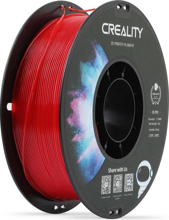 Creality Filament TPU, rouge, 1.75 mm, 1 kg (TPU, 1.75 mm, 1000 g, Rouge)