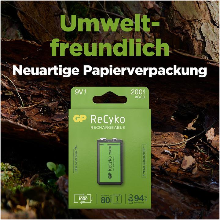 Actual product image GP Batteries ReCyko (1 pcs., 9V Block, 200 mAh)