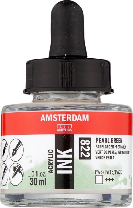 Actual product image Amsterdam Acrylic ink 822 (Pearl green, 30 ml)