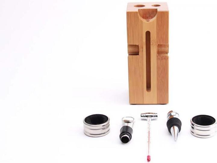 Produktbild TOP Wein Geschenkset (Weinausgiesser, Tropfring, Weinthermometer, Weinverschluss)