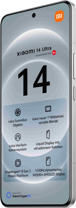 Produktbild Xiaomi 14 Ultra (512 GB, White, 6.73", Dual SIM, 50 Mpx, 5G)