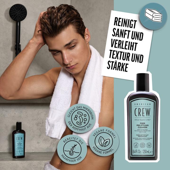 Actual product image American Crew Fiber Pre-Styling Cleanser, 250ml (250 ml, Liquid shampoo)