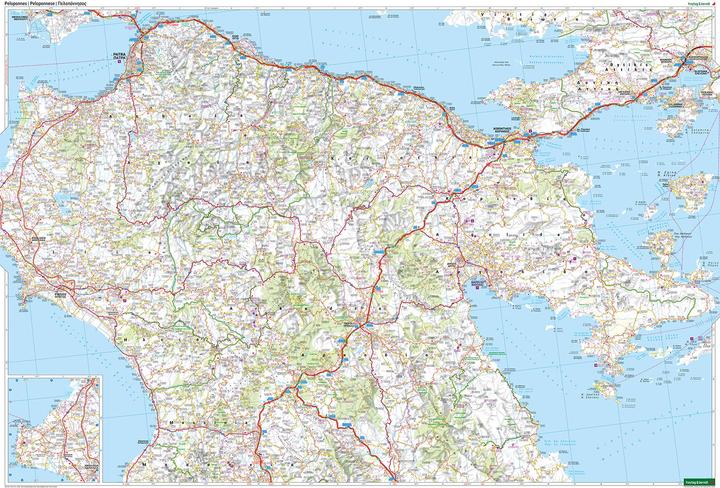Actual product image Peloponnese, road and leisure map