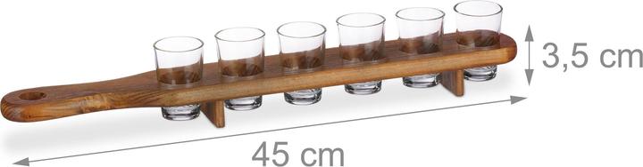 Actual product image Relaxdays Shot Paddle Board with 6 Glasses (0.44 dl, 1 x, Shot glass)