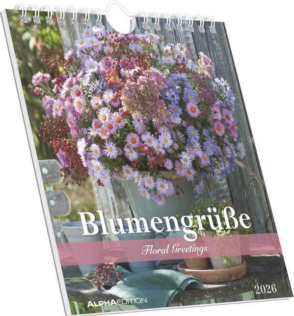 Produktbild Alpha Edition Blumengrüsse 2026 - Postkartenkalender 16x17 cm - Blumen - zum Aufstellen oder Aufhängen - (16 x 17 cm, Deutsch)