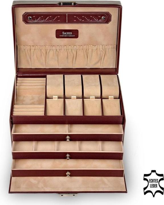 Image du produit Sacher 73.107.010143 - Boîte à bijoux Katja nouveau classique en cuir bordeaux