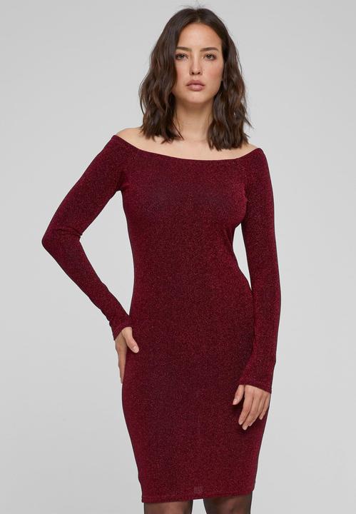 Actual product image Urban Classics Ladies Off Shoulder Longsleeve Glitter Dress - 126795 (L)