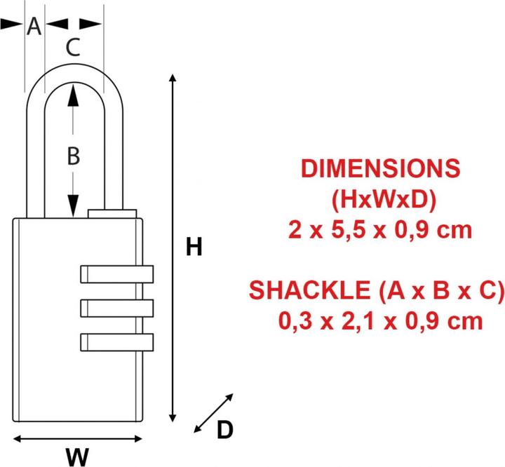 Image du produit Master Lock Serrure à combinaison en aluminium avec anse en acier 7620EURDCC