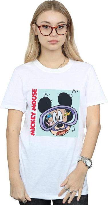 Actual product image Disney Womens/Ladies Mickey Mouse Under Water Cotton Boyfriend T-Shirt (S)
