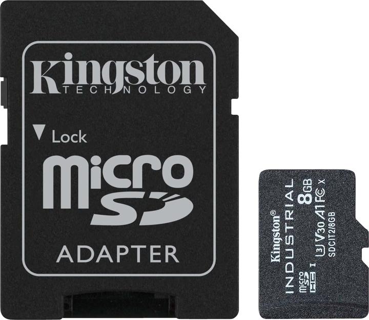 Actual product image Kingston microSDHC Industrial pSLC (8 GB, microSDHC, U3, UHS-I)