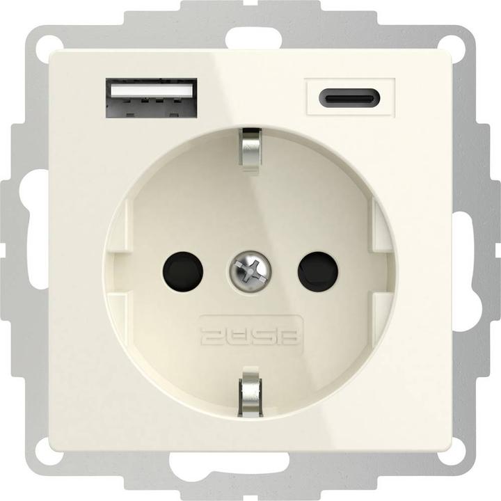 Actual product image 2USB 2U-449535 Socket outlet with earthing contact and USB charging output, increased contact
