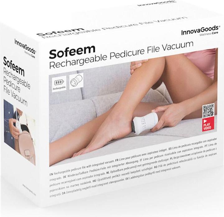 Actual product image InnovaGoods V0103225 Rechargeable Pedicure File with Vacuum Cleaner Inte Gramams ADO Sofeem Various Materials