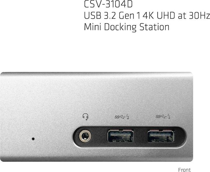 Actual product image Club 3D CLUB3D SenseVision USB 3.0 4K UHD Mini Docking Station (USB-C, 4 Ports)