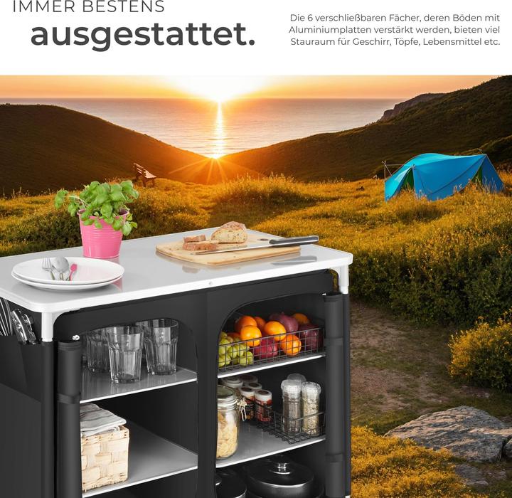 Produktbild tectake Campingküche 97x47,5x78cm