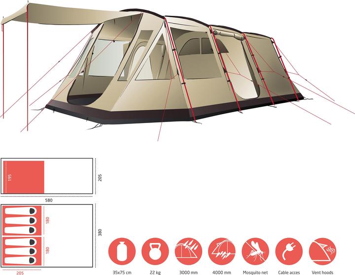 Image du produit Grand Canyon Dolomiti 6 (Tente tunnel, 20.50 kg, 6 personnes)