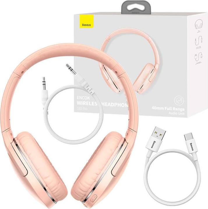 Actual product image Baseus Encok Wireless headphone D02 Pro (pink) (ANC, 40 h, Wireless)