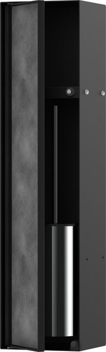 Actual product image hansgrohe XtraStoris Rock toilet brush holder, with shelf, tileable door, frameless, 145x140x595mm