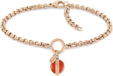Produktbild Tommy Hilfiger MÃ³dnÃ­ bronzovÃ½ Å™etÃ­zkovÃ½ nÃ¡ramek s karneolem 2780766