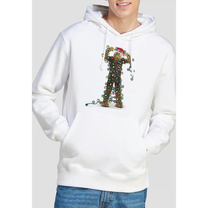 Actual product image Star Wars Mens Chewbacca Fairy Lights Christmas Hoodie (XL)