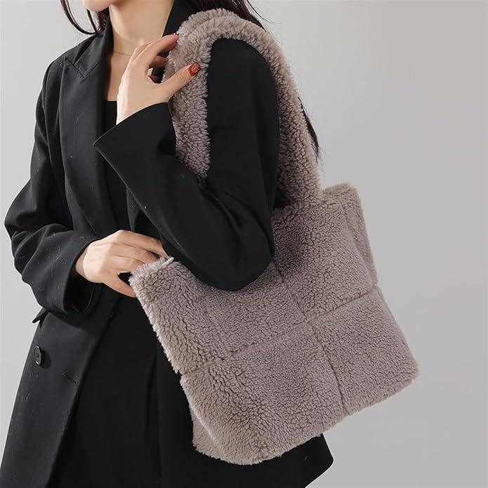 Image du produit Only-Bags.Store Sac à bandoulière chic en fausse fourrure - polyvalent et léger, parfait pour le travail ou les