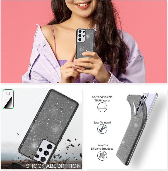 Produktbild Nalia Glitter Handyhülle (Samsung Galaxy S21 Ultra)