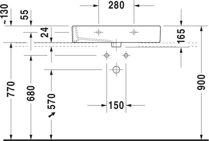 Actual product image Duravit Washbasin Vero 70 x 47 cm white 0454700000 (470 mm, 700 mm)