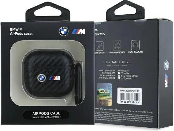 Image du produit BMW Étui Carbone Double Métal Logo na AirPods 4 - czarne