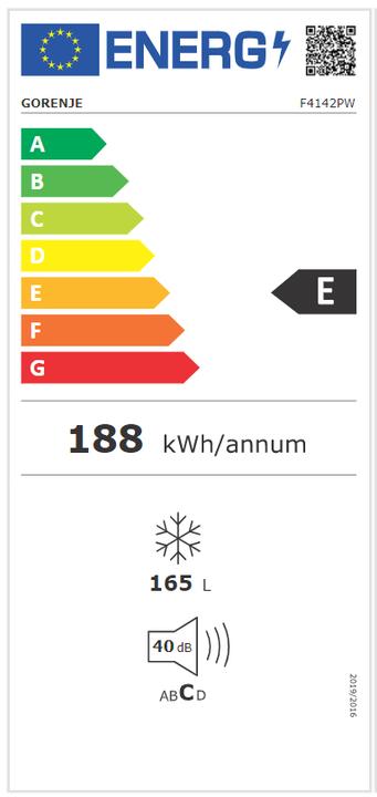 Label énergétique Gorenje F4142PW (Autonome, 165 l)