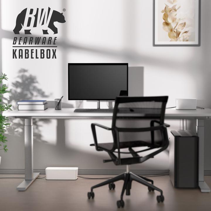 Immagine prodotto Bearware Set di box per cavi, 2 dimensioni, plastica, piedini in gomma, gestione dei cavi, per ciabatte, box
