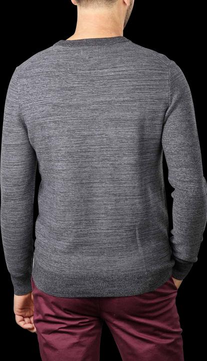 Actual product image GANT Two Tone Pullover Crew Neck Charcoal Melange (L)