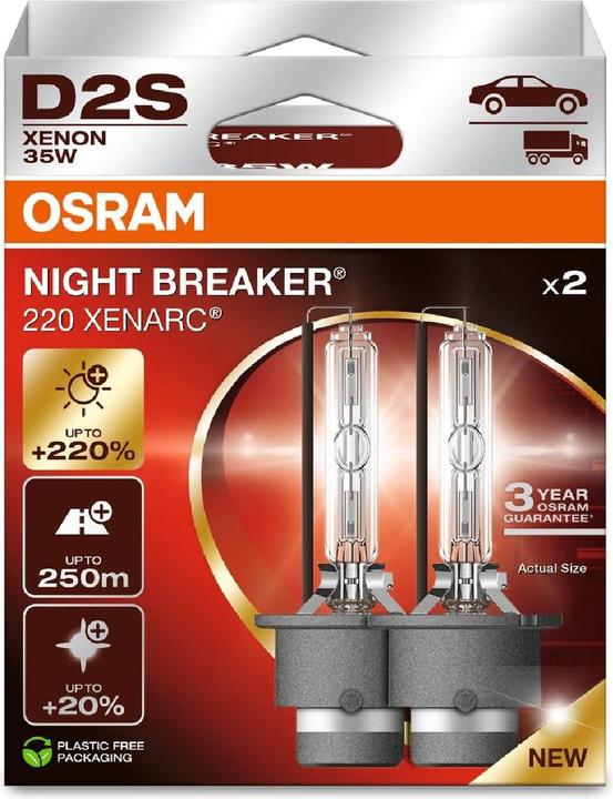 Actual product image Osram Xenon bulbs NIGHT BREAKER 220 D2S Duobox (D2S)