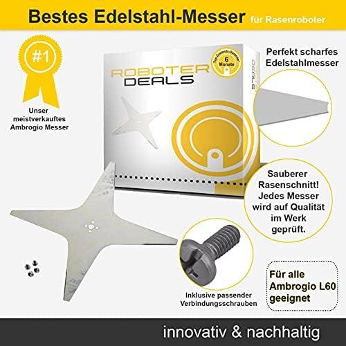 Produktbild Roboter Deals Messer für die Ambrogio L60 Basic, Deluxe, Elite Serie (Mähroboter, Rasenmäher Messer + Ersatzmesser Gartenmaschinen)