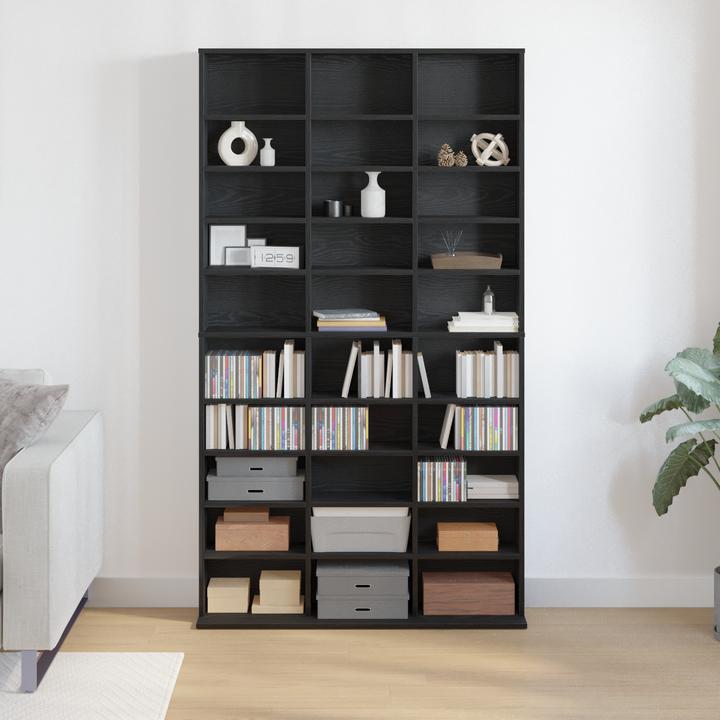 Produktbild VidaXL CD-Regal Schwarz Eiche 101x23x177,5 cm Holzwerkstoff