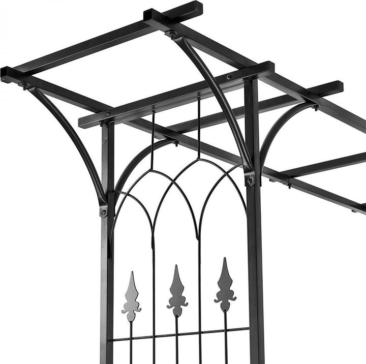 Immagine prodotto Dema Rosenbogen Torbogen Gartentor Rosengitter Rankhilfe Rankgitter Metall schwarz (204 cm, 204 cm)
