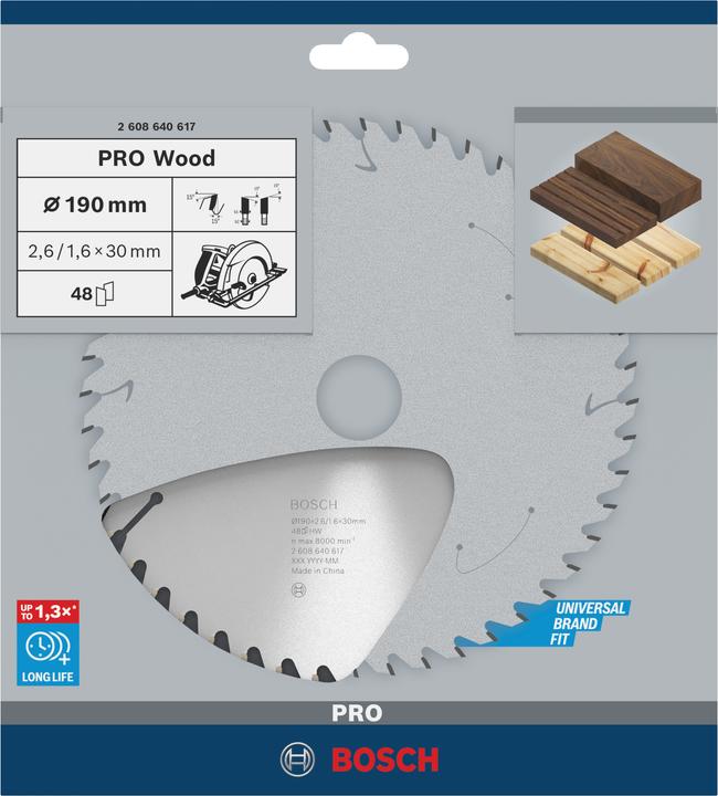 Image du produit Bosch Professional Zubehör Lame de scie circulaire PRO Wood, 190 x 2.6 x 30 mm