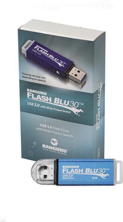 Actual product image Kanguru FlashBlu30 USB 3.0 with Write Protect Switch (16 GB, USB-A)