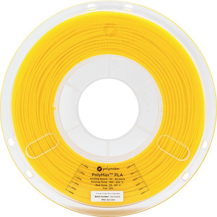Image du produit Polymaker PA06007 Filament PolyMAX Tough Haute rigidité, haute résistance à la traction (PLA, 1.75 mm, 750 g, Jaune)
